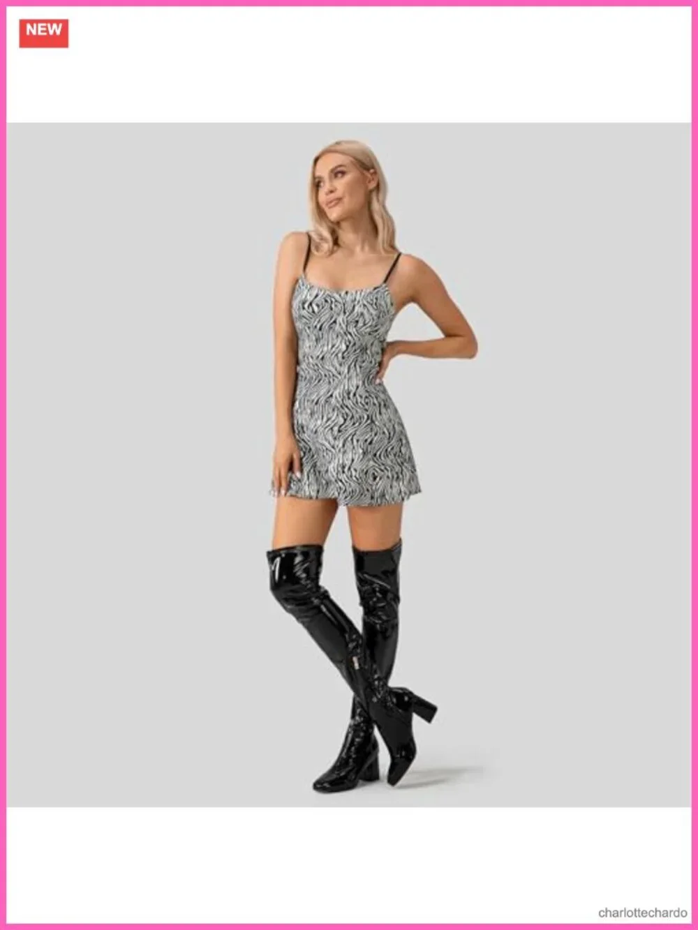 Patent Leather PU Chunky Heel Over the Knee Boots Square Toe Side Zipper Gogo